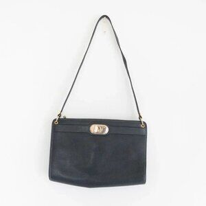 Vintage Christian Dior Navy 1960's Shoulder Bag 100% Leather Purse